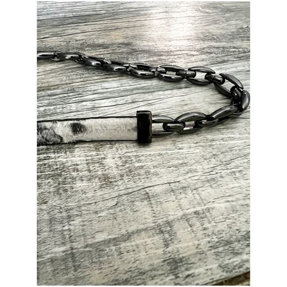 Cache Chain Link Belt Snakeskin Print Size Medium NWOT Y2K Esthetic - Picture 3 of 6